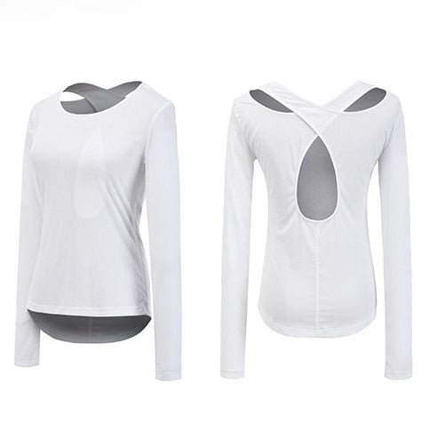 Backless Cross Long Sleeve Sports Top – Ansicht 8 – VYROX