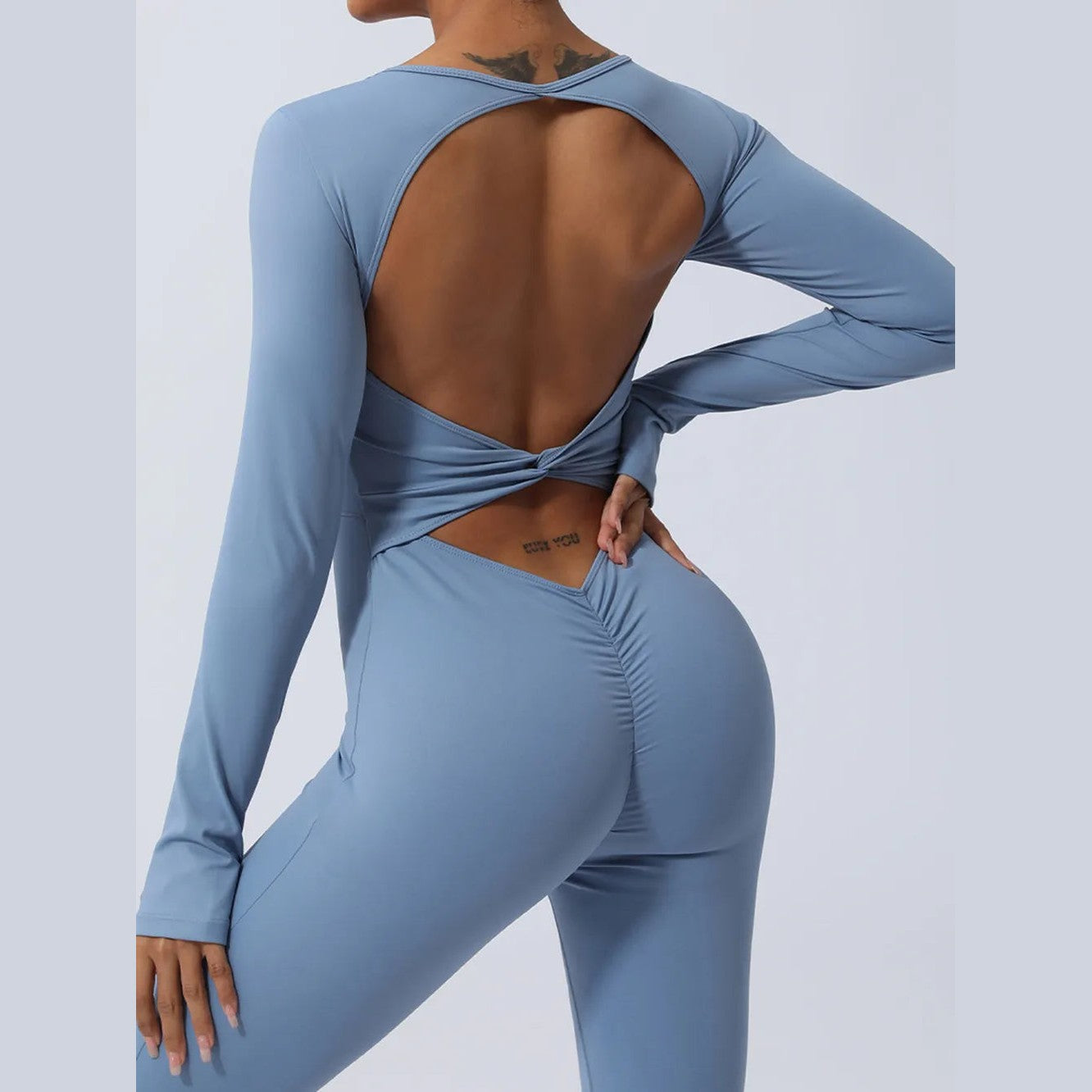 Rückenfreier Langarm-Jumpsuit – Ansicht 12 – VYROX