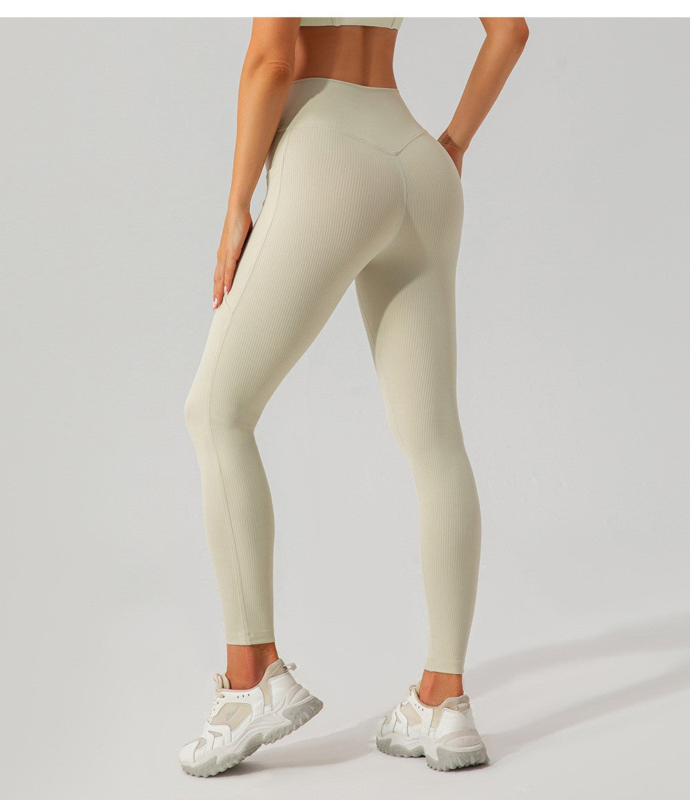Threaded High-Waist Yoga Pants Detailansicht – VYROX