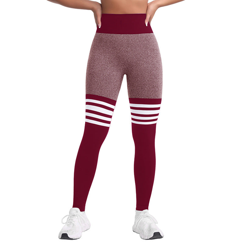 Nahtlose, gestreifte Fitnesshose mit hohem Bund Produktbild – VYROX