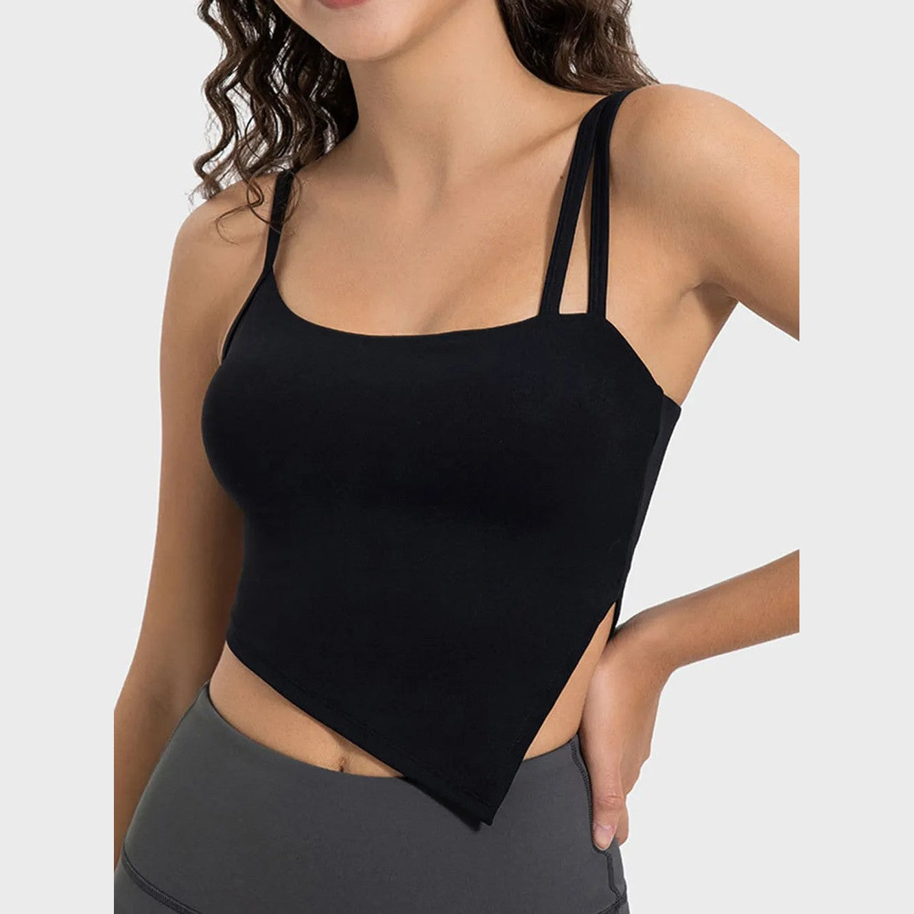 Asymmetrisches Neckholder-Top mit Schlitz – Ansicht 7 – VYROX