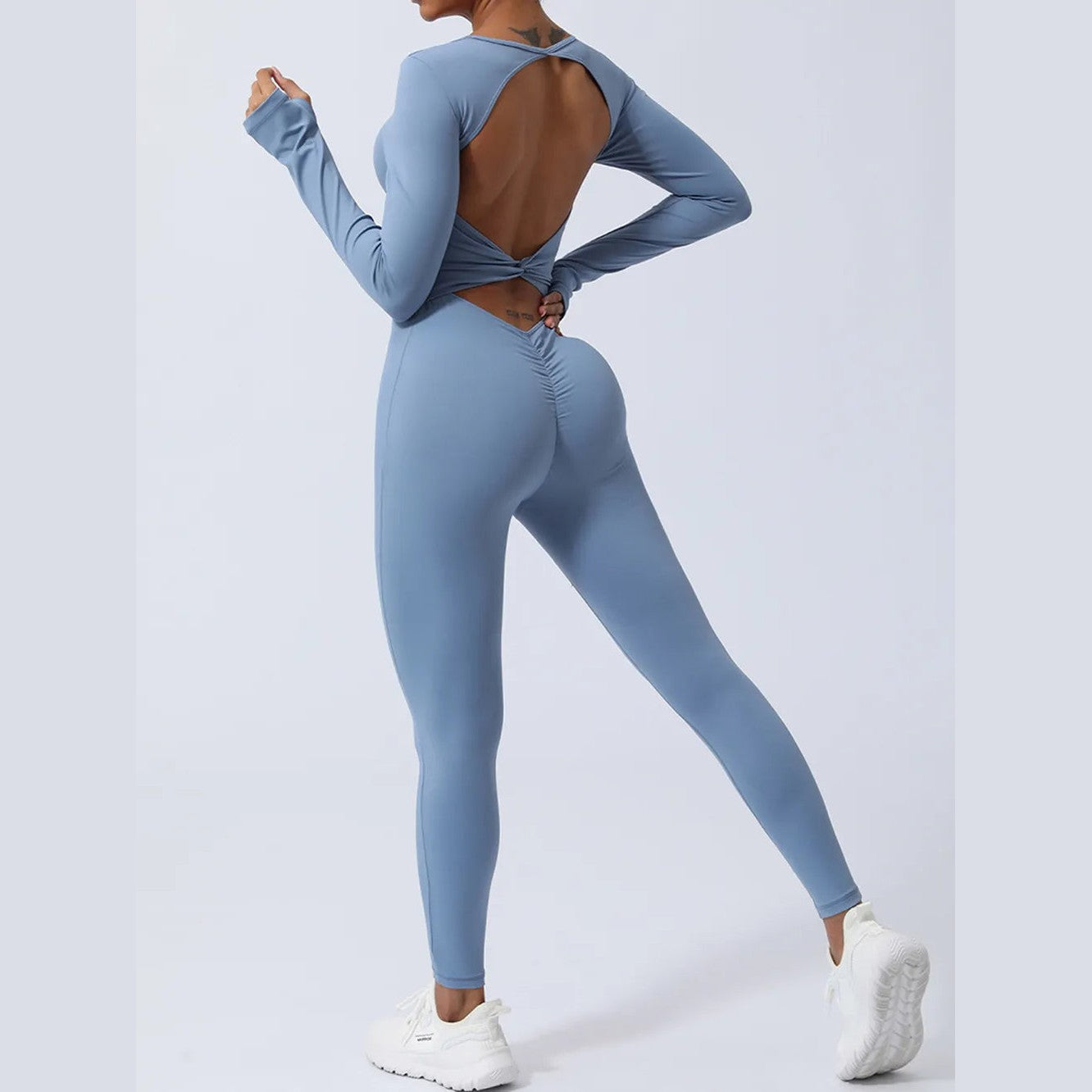 Rückenfreier Langarm-Jumpsuit – Ansicht 11 – VYROX