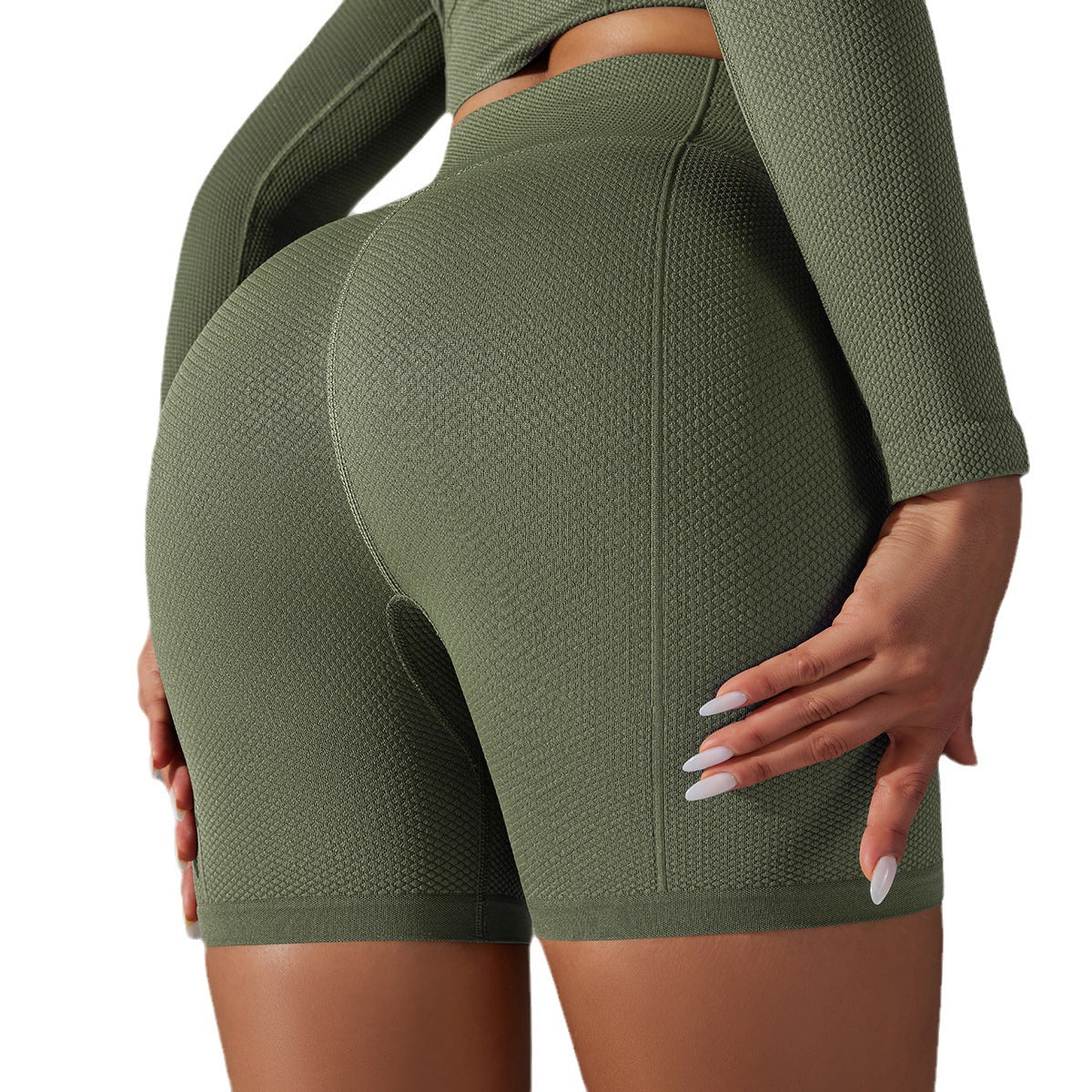 Seamless Jacquard Yoga Shorts – Ansicht 5 – VYROX