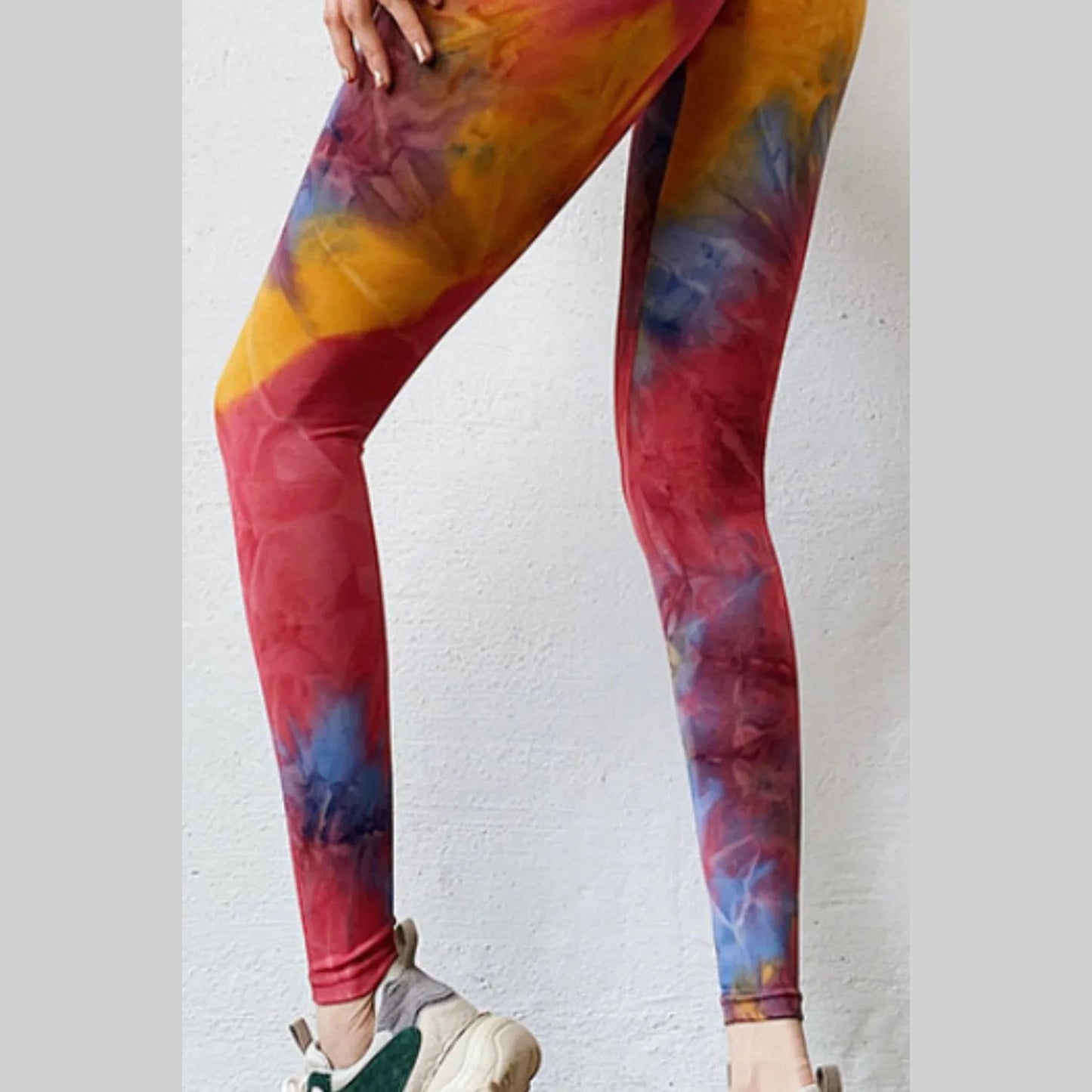 Leggings mit hohem Bund im Batik-Look – Ansicht 9 – VYROX