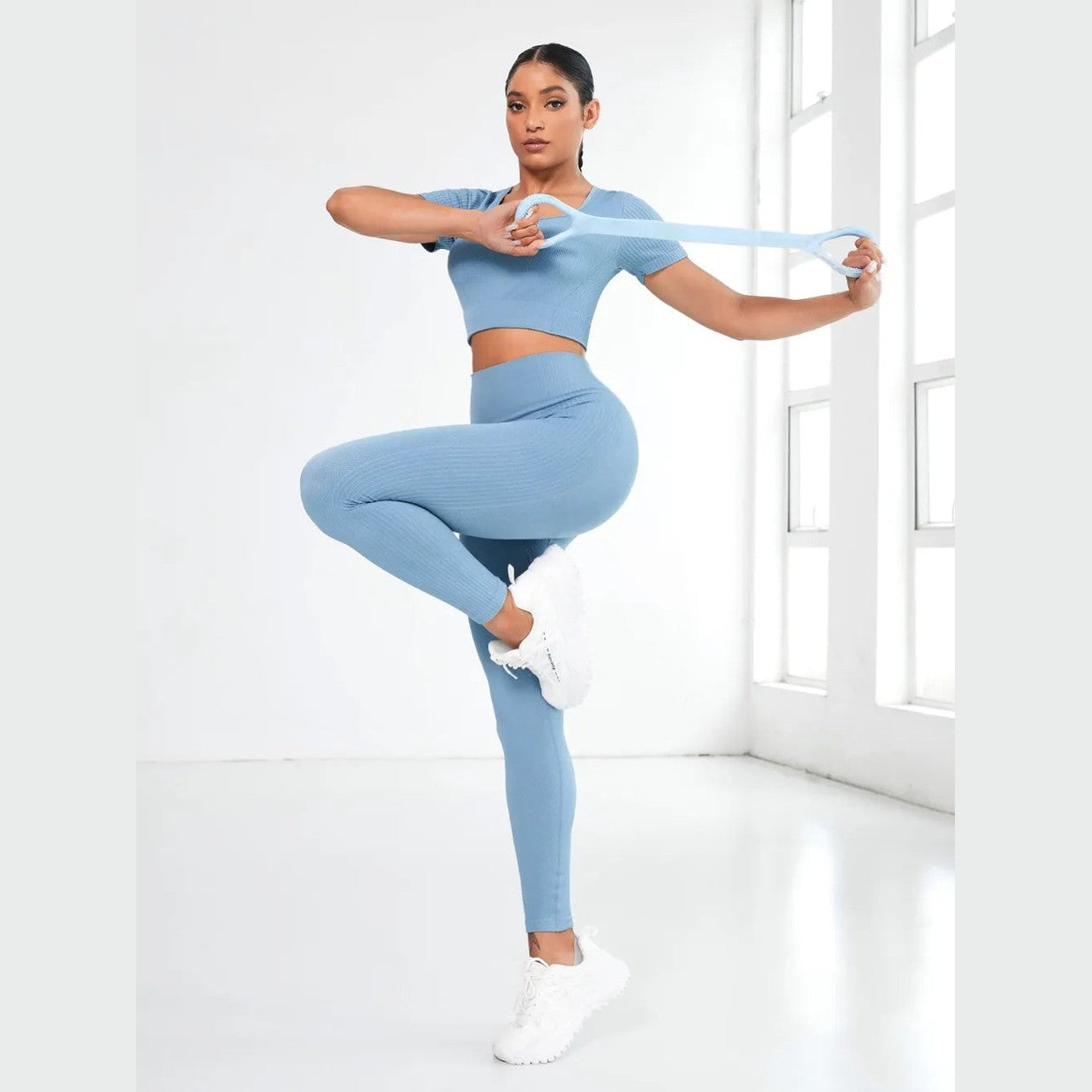 Active Set – Rundhals Top & High-Waist Leggings – Ansicht 7 – VYROX