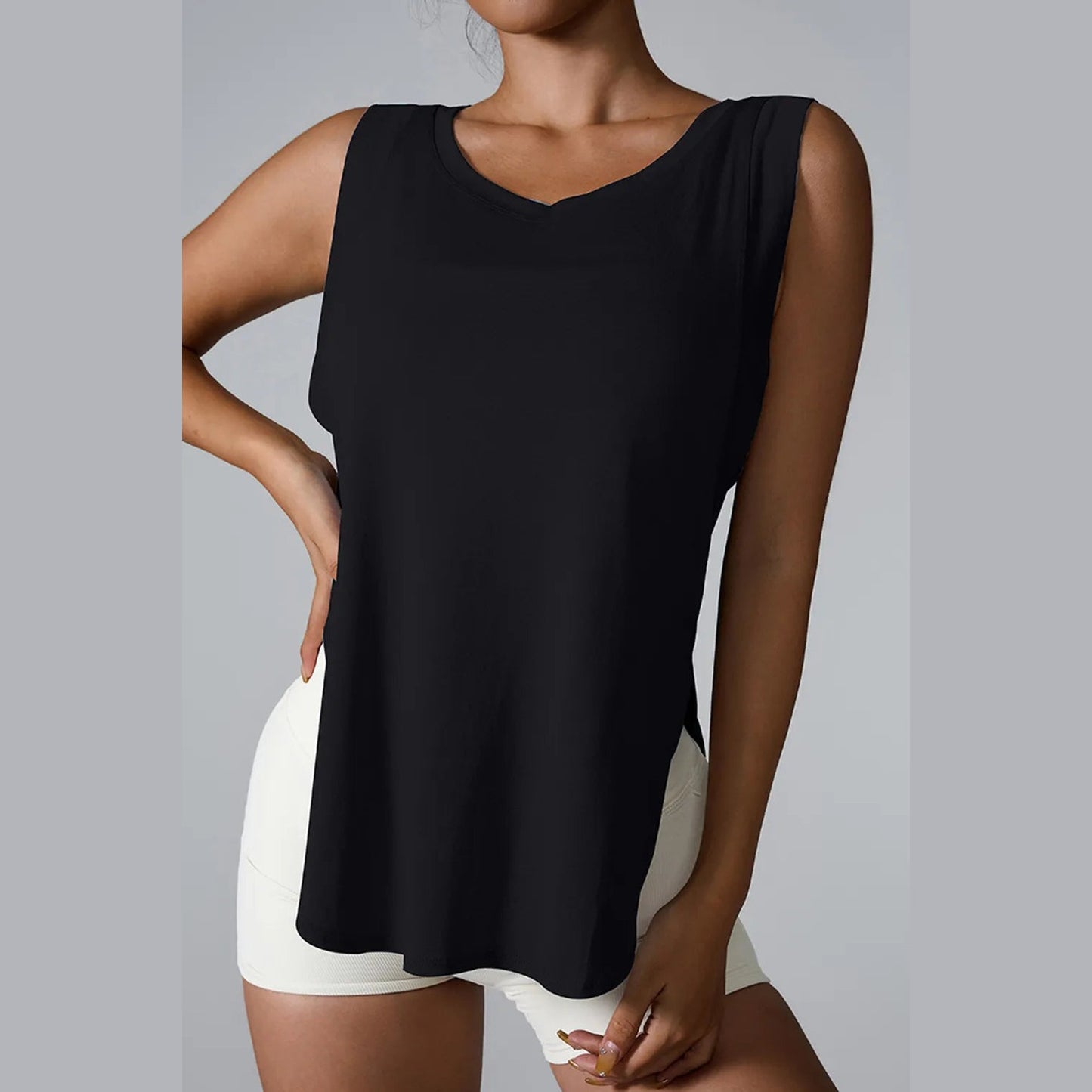 Tanktop mit geschlitztem Rundhalsausschnitt – Ansicht 5 – VYROX
