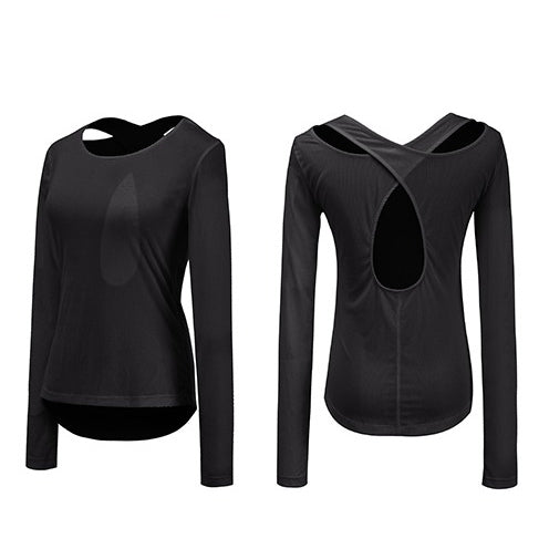 Backless Cross Long Sleeve Sports Top – Ansicht 7 – VYROX