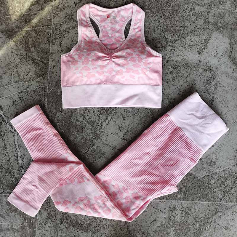 Leopard Peach Seamless Yoga Set – Ansicht 5 – VYROX