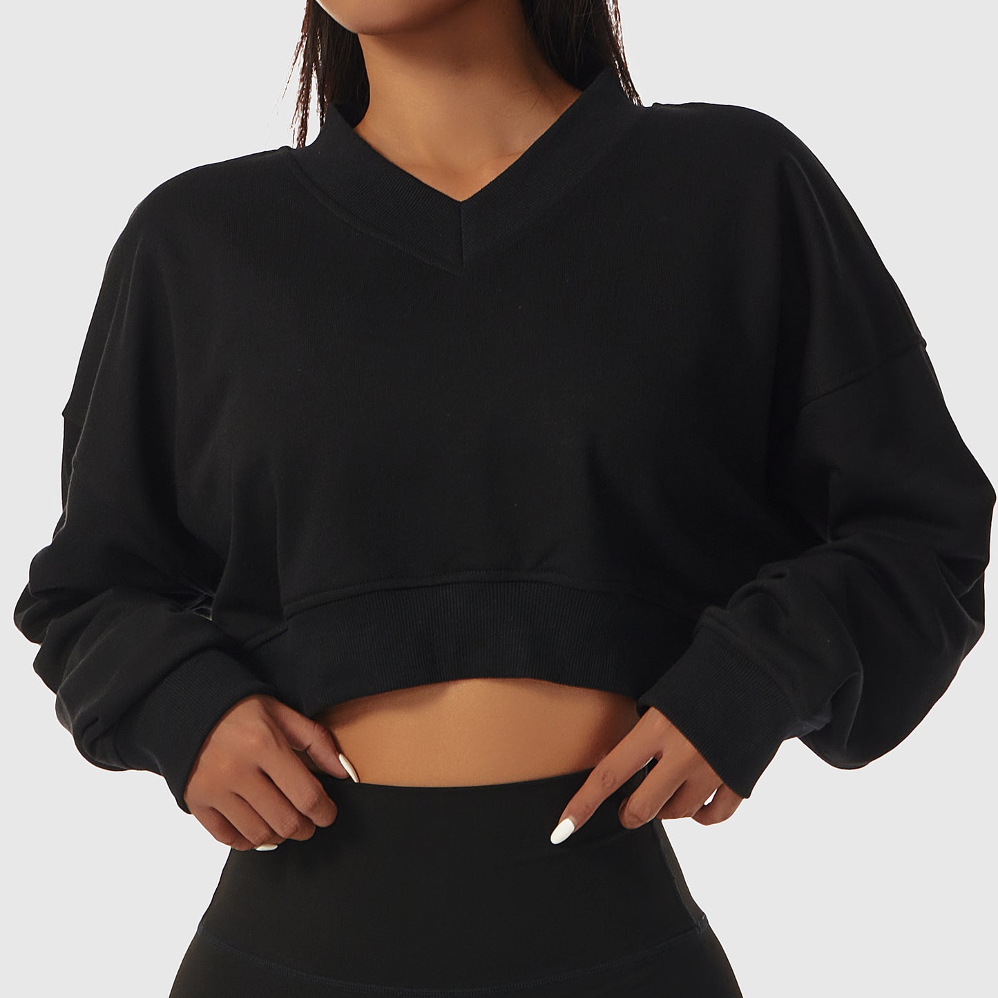 Loose Sports Sweater mit V-Ausschnitt – Ansicht 4 – VYROX