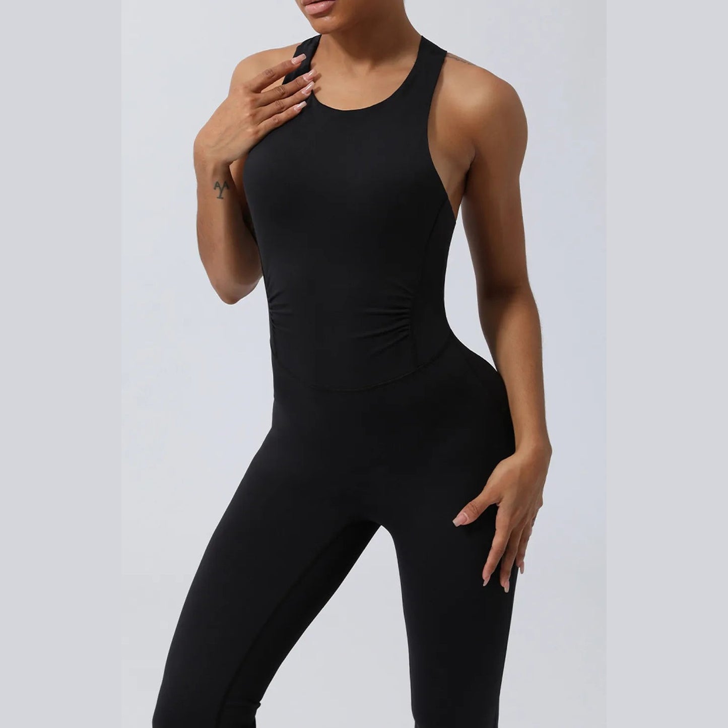 Ärmelloser Jumpsuit mit gekreuzten Trägern – Ansicht 6 – VYROX
