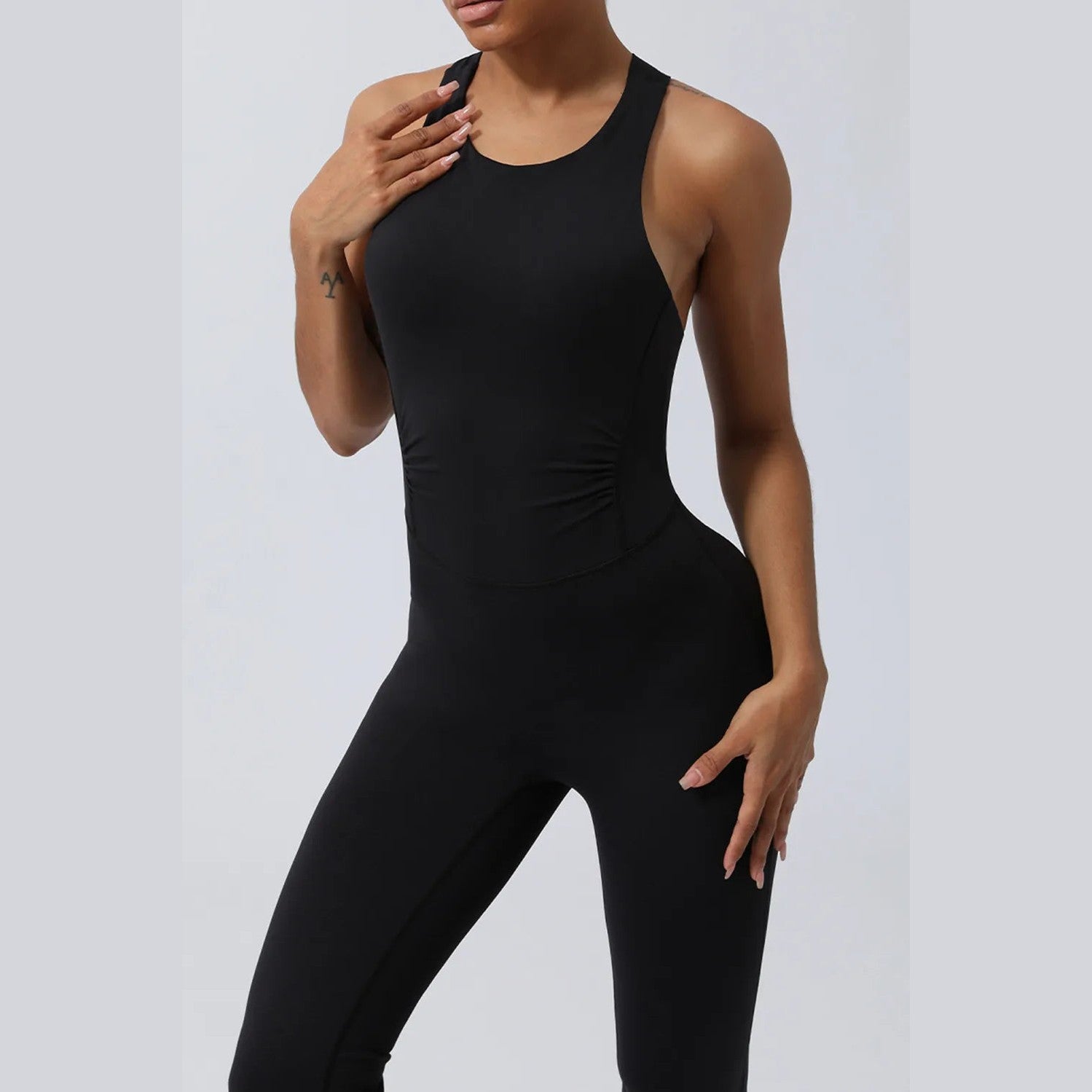 Ärmelloser Jumpsuit mit gekreuzten Trägern – Ansicht 6 – VYROX