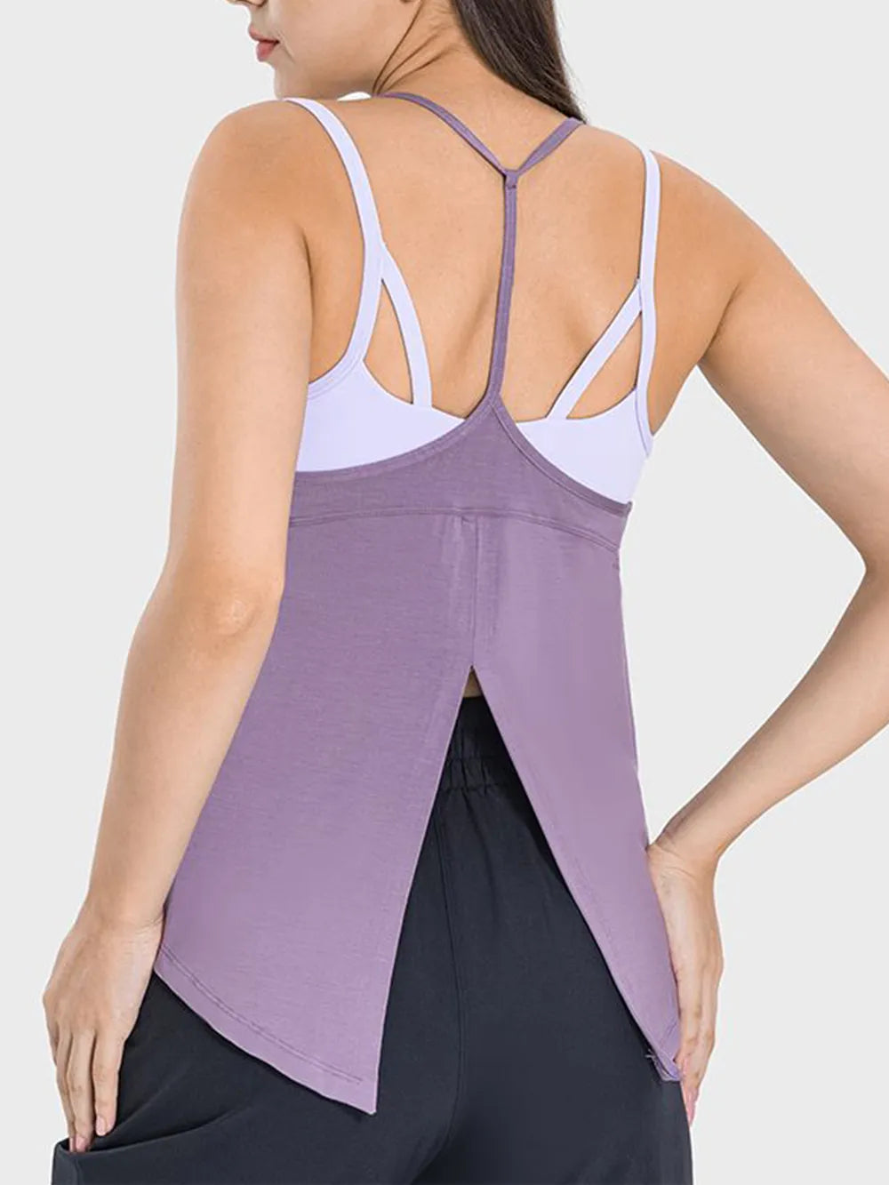 Slit Spaghetti Strap Active Cami – Ansicht 8 – VYROX