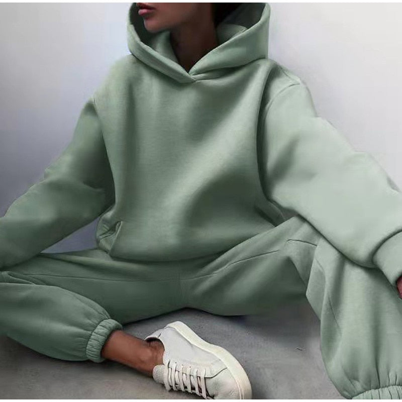 Damen Oversized Tracksuit mit Fleece Detailansicht – VYROX