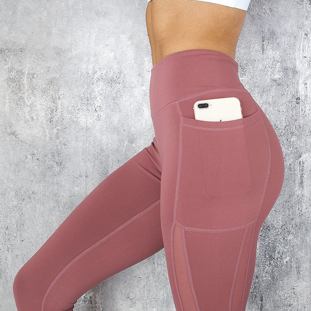 High-Waist Mesh Sport Leggings mit Taschen – VYROX Fitnesswear