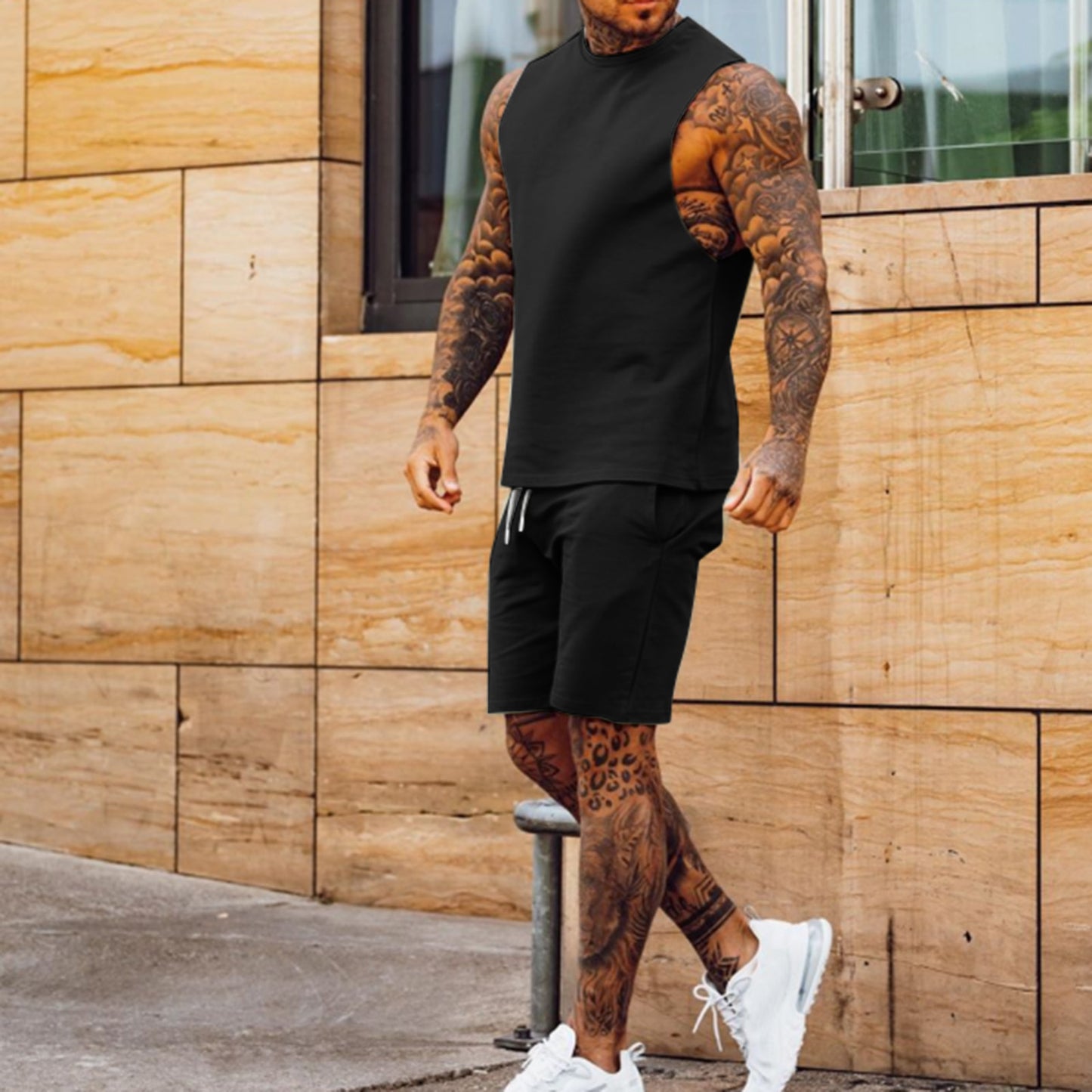 Ärmelloses Tank & Shorts Zweiteiler Detailansicht – VYROX