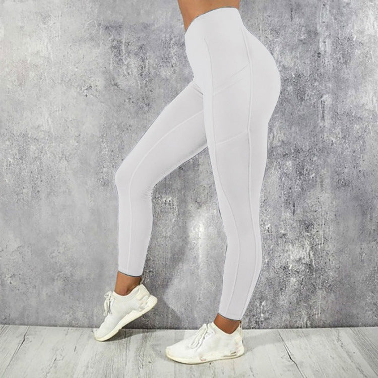 High-Waist Sport-Leggings mit Seitentaschen Detailansicht – VYROX