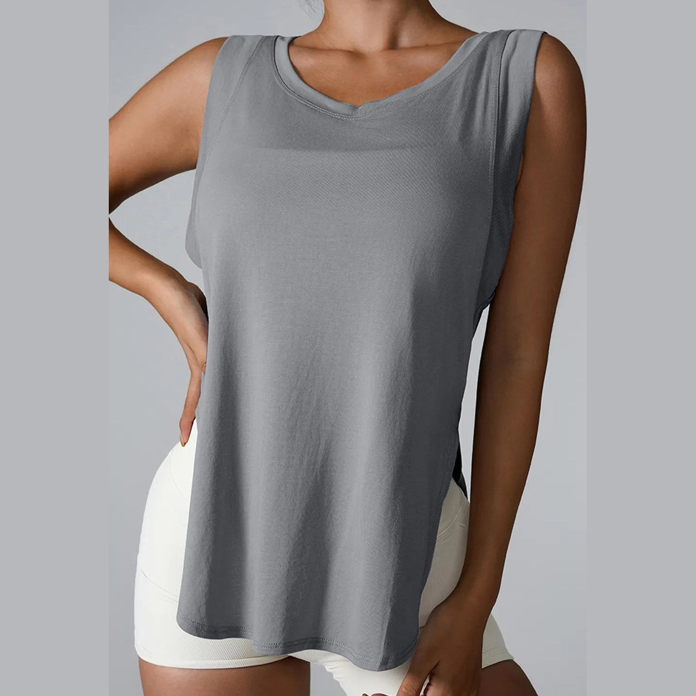 Tanktop mit geschlitztem Rundhalsausschnitt – Ansicht 7 – VYROX