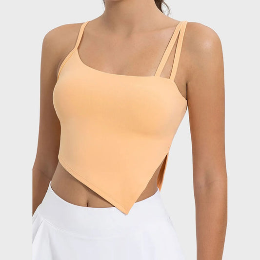 Asymmetrisches Neckholder-Top mit Schlitz – VYROX Fitnesswear