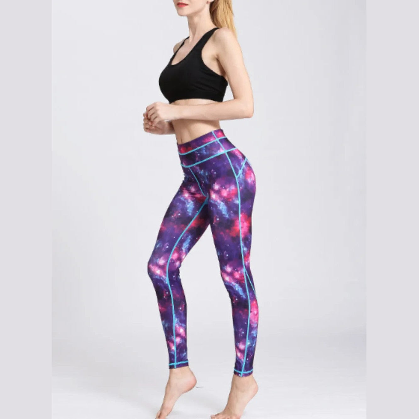 Bedruckte, hochgeschnittene Sportleggings – Ansicht 4 – VYROX