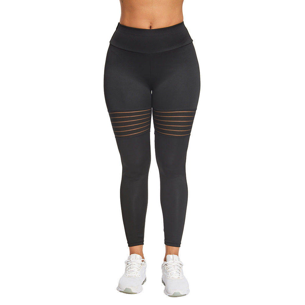 Mesh Splicing Yoga Pants Detailansicht – VYROX