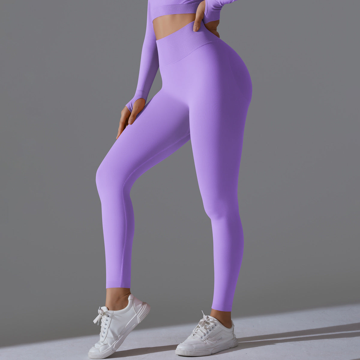 Lauf-, Fitness- und Yogahose mit hoher Taille Detailansicht – VYROX