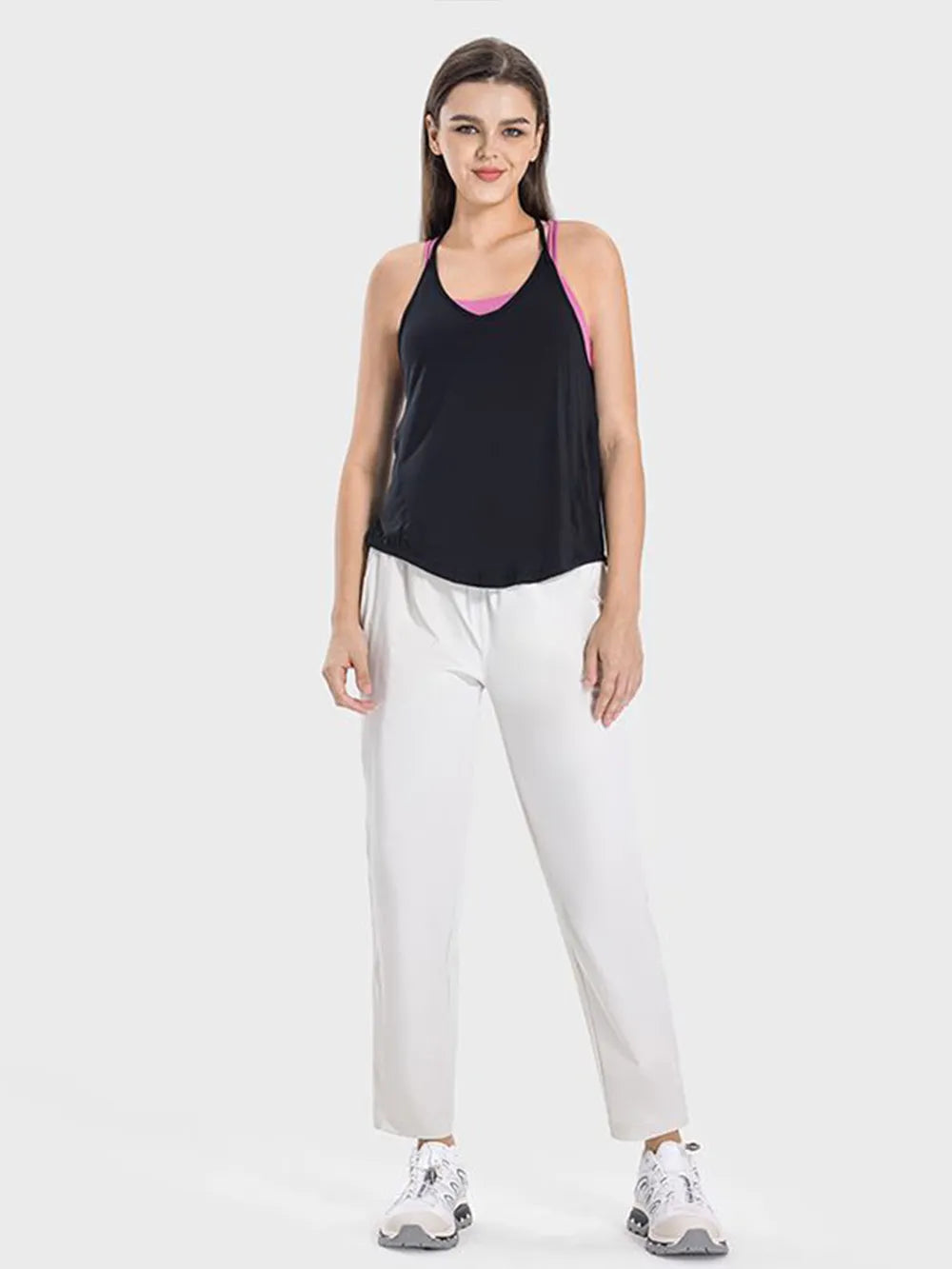 Slit Spaghetti Strap Active Cami Produktbild – VYROX