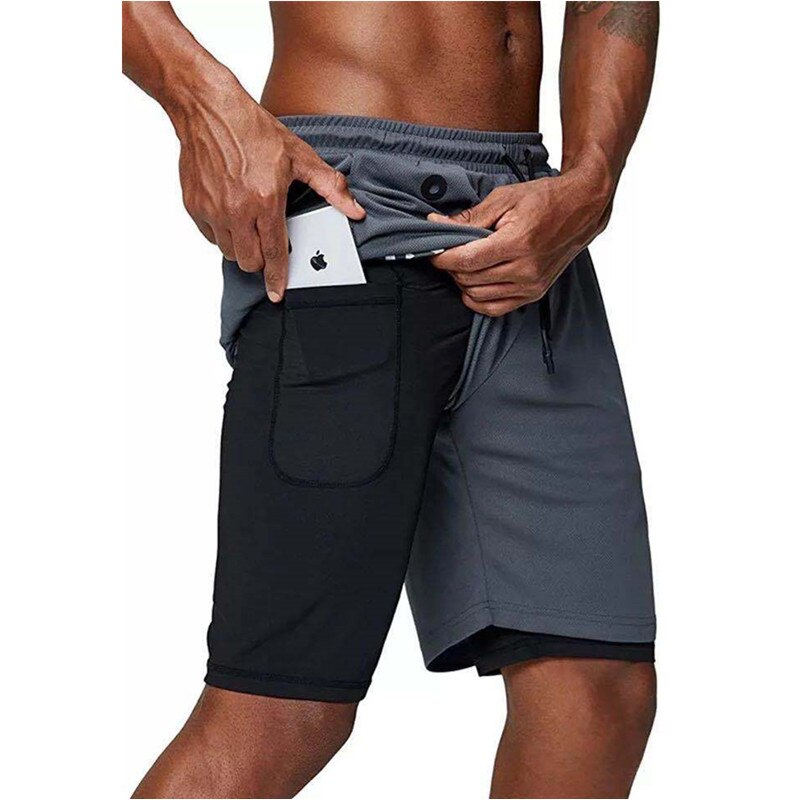 Herren 2-in-1 Running Shorts mit Reißverschluss-Taschen Detailansicht – VYROX
