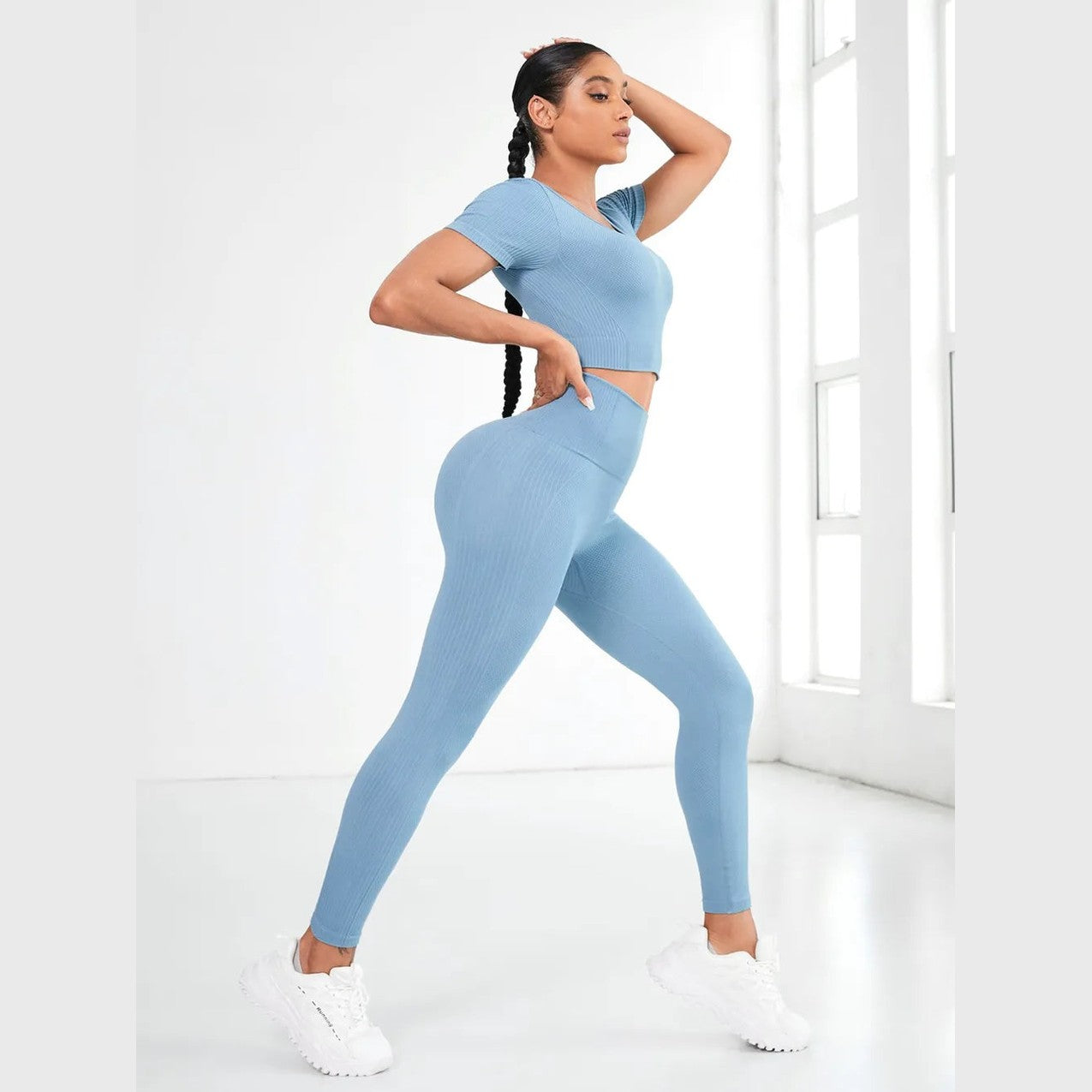 Active Set – Rundhals Top & High-Waist Leggings – Ansicht 4 – VYROX