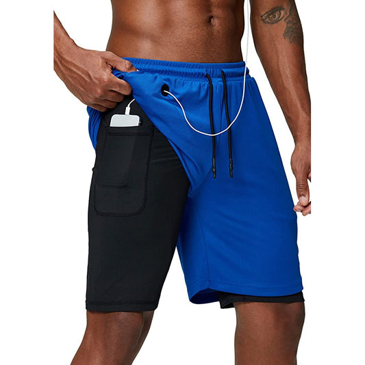 Herren 2-in-1 Running Shorts mit Reißverschluss-Taschen – VYROX Fitnesswear