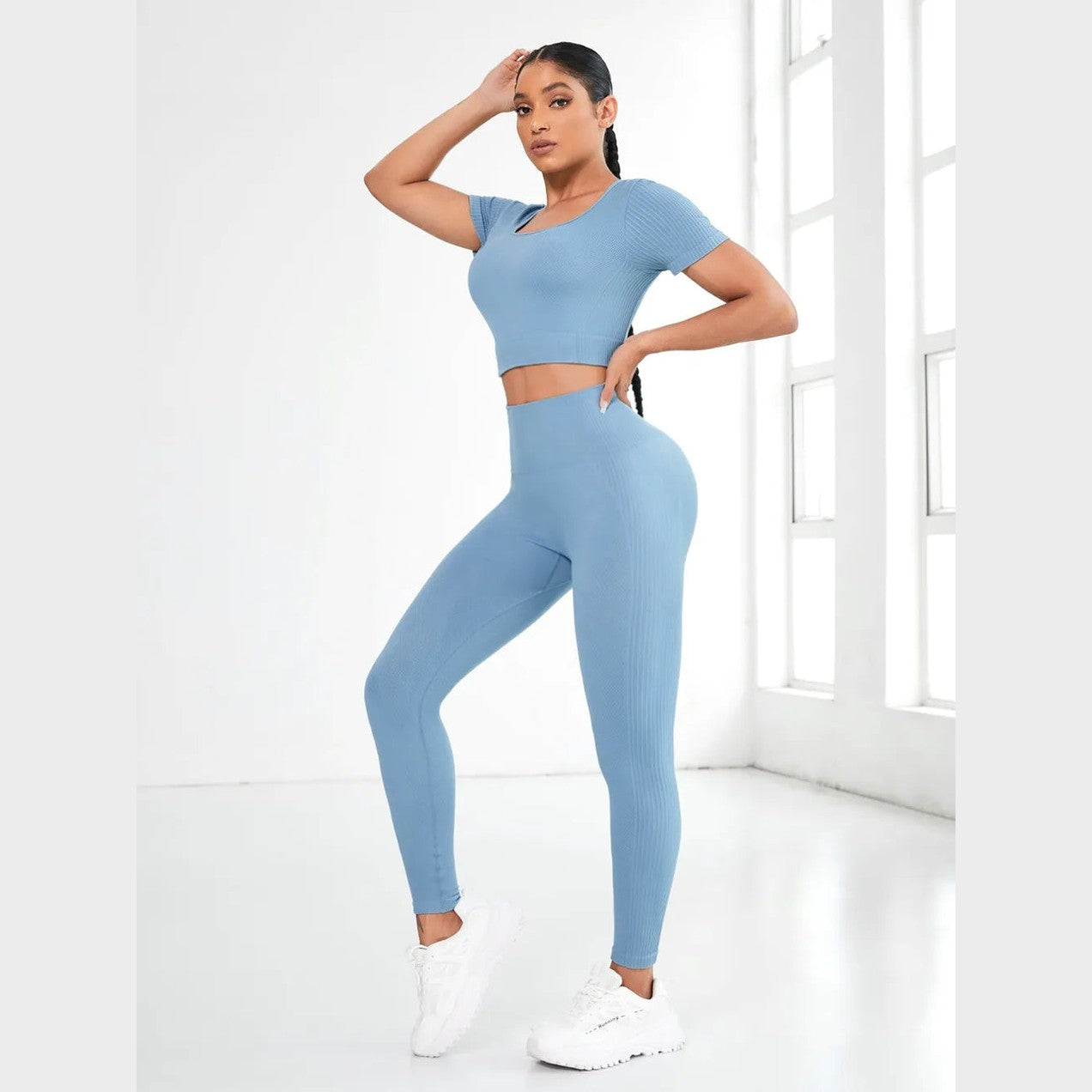 Active Set – Rundhals Top & High-Waist Leggings – Ansicht 6 – VYROX