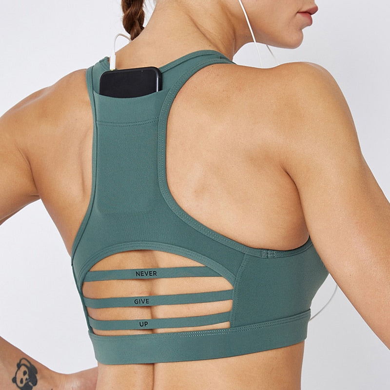 Seamless Gym Bra mit Rückentasche – VYROX Fitnesswear