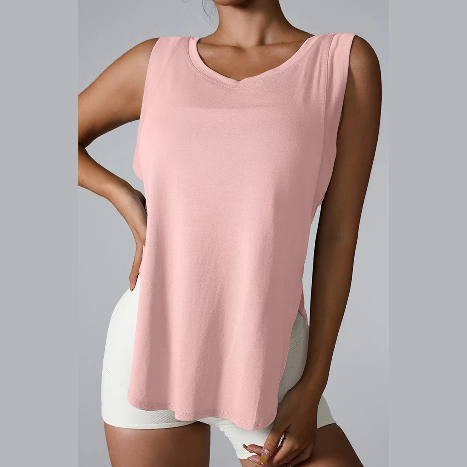 Tanktop mit geschlitztem Rundhalsausschnitt – Ansicht 14 – VYROX