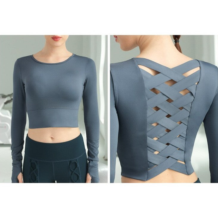 Yoga-&amp; Fitness-Langarmshir Produktbild – VYROX