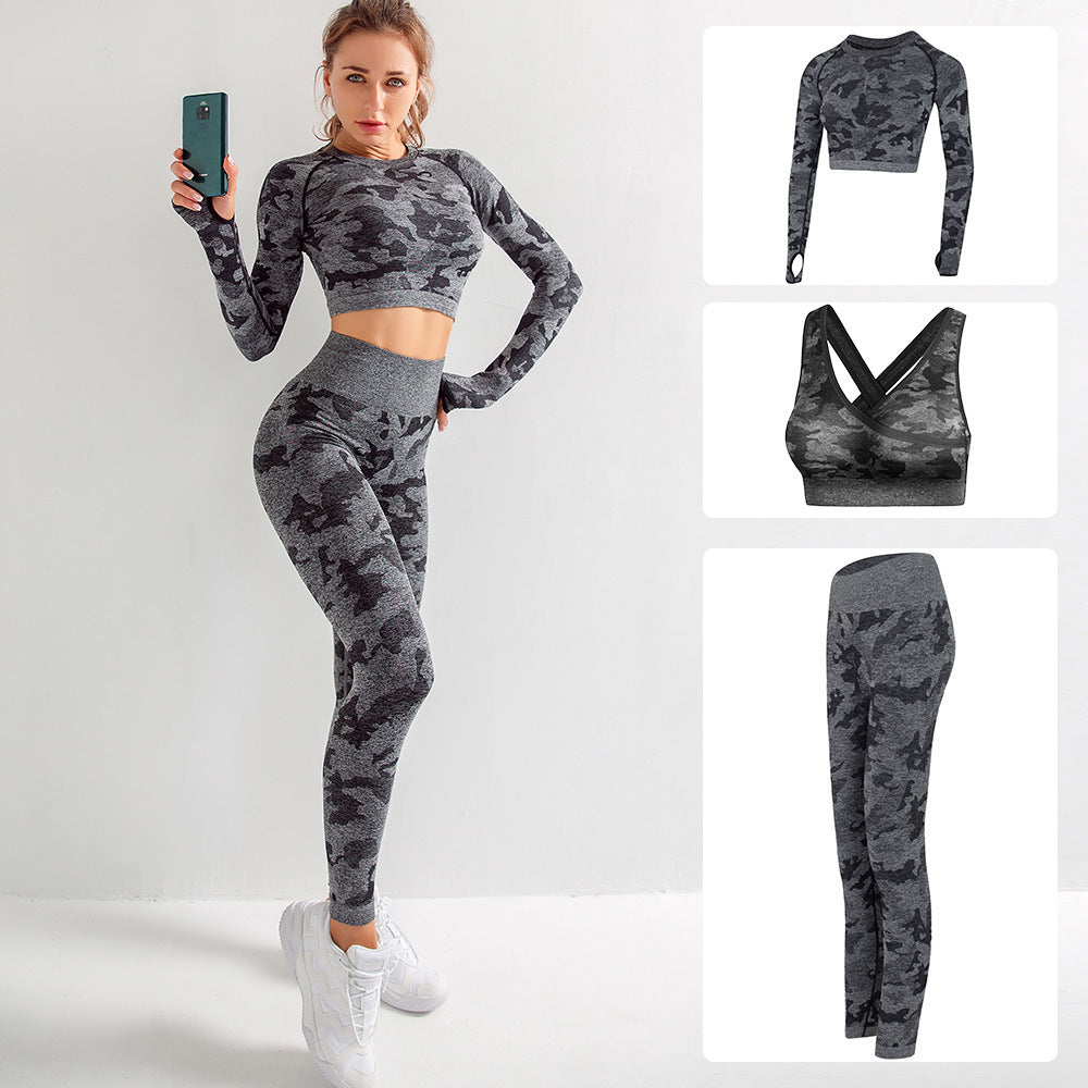Camouflage 3-Piece Fitness Set Detailansicht – VYROX