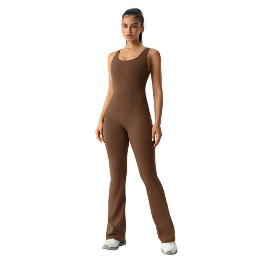 Yoga-Jumpsuit mit schönem Rücken, elastischem, figurformendem Fitnessanzug – VYROX Fitnesswear