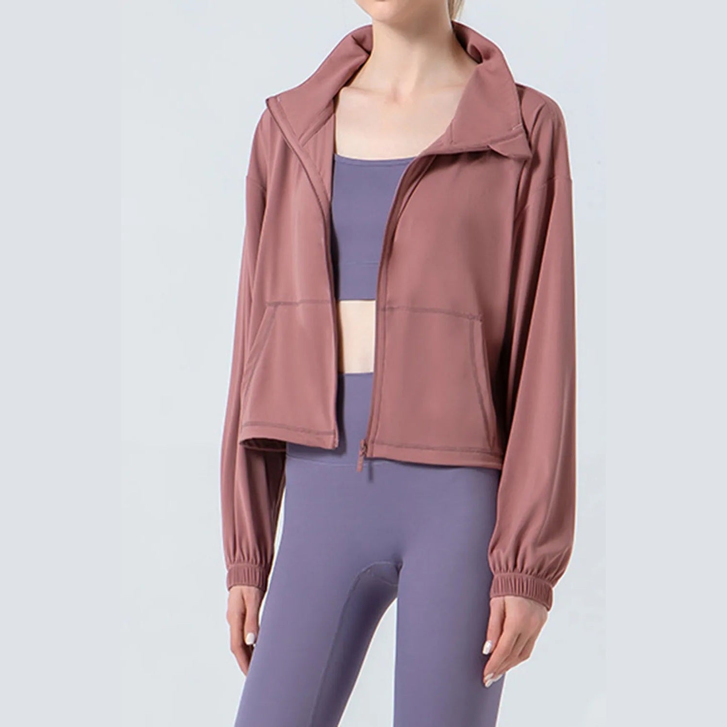 Zip-Up Active Jacket mit Kordelzug Detailansicht – VYROX