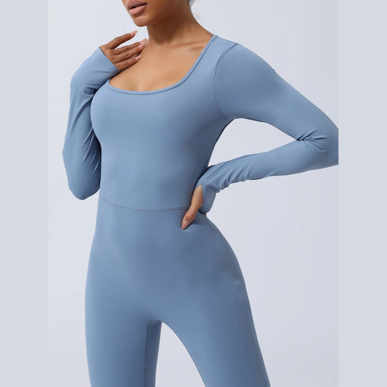 Rückenfreier Langarm-Jumpsuit – Ansicht 10 – VYROX