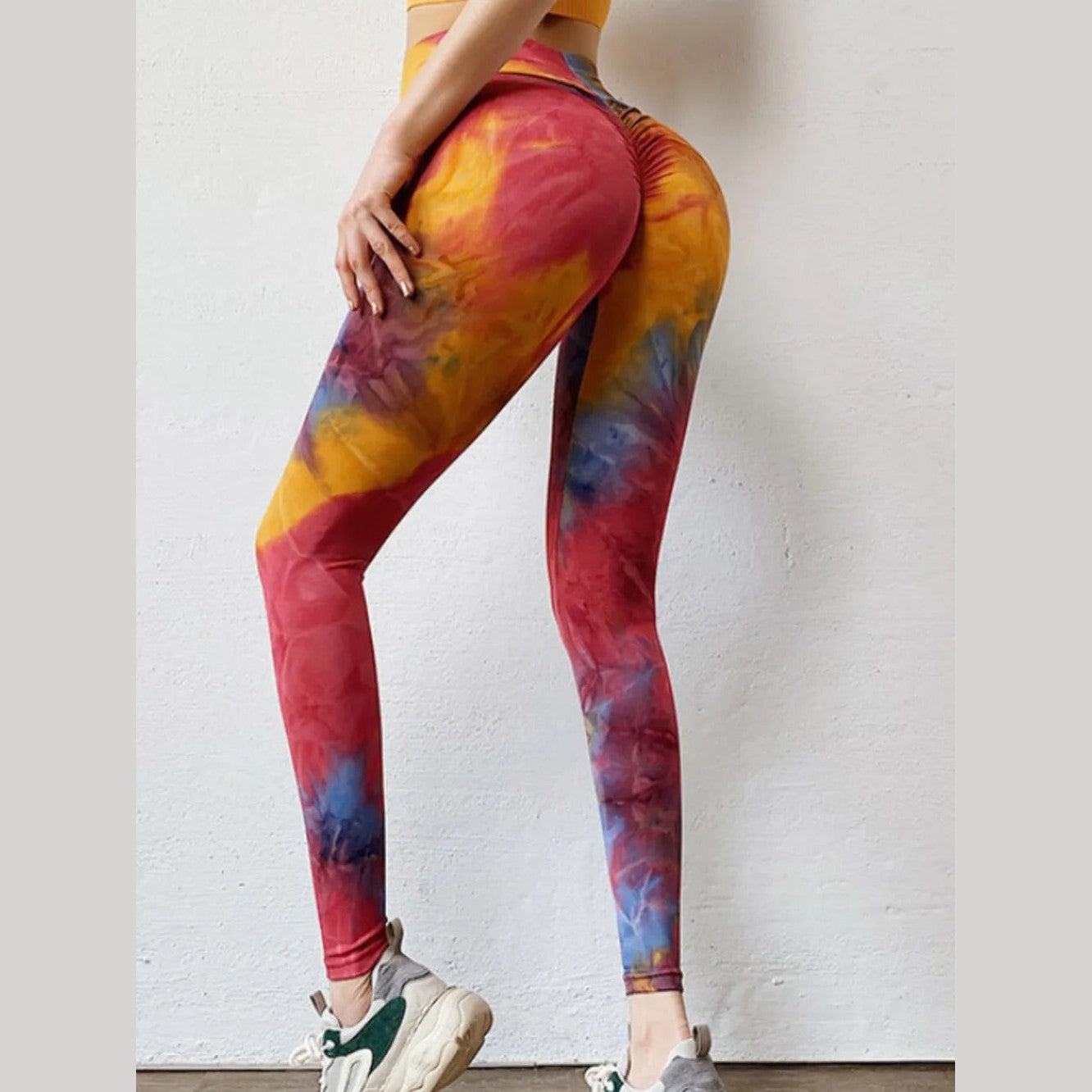 Leggings mit hohem Bund im Batik-Look – Ansicht 7 – VYROX