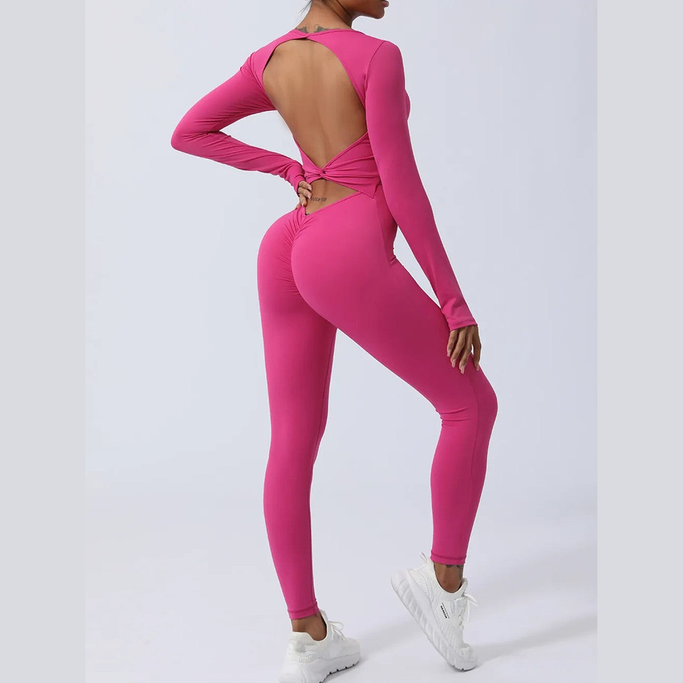 Rückenfreier Langarm-Jumpsuit – Ansicht 14 – VYROX